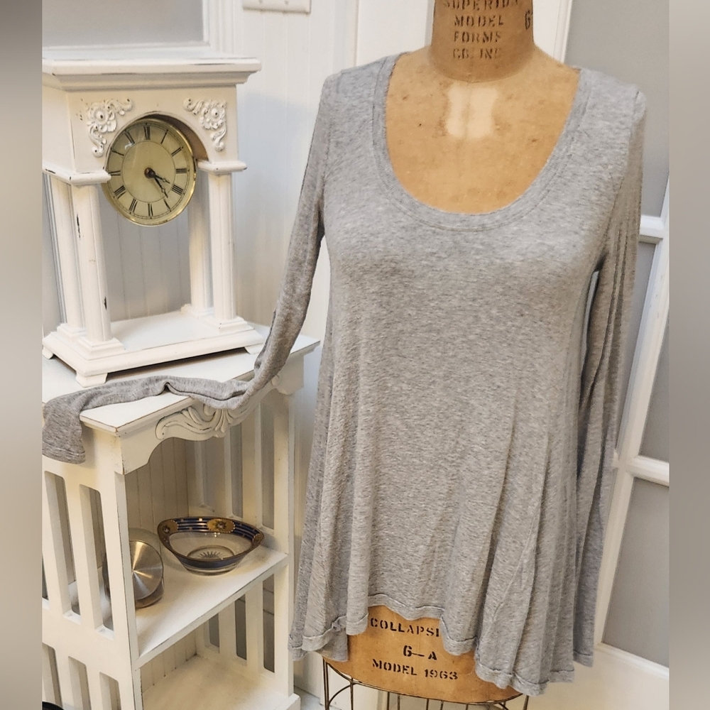 FREE PEOPLE Pre-Loved L/S Heather Grey Knit Top